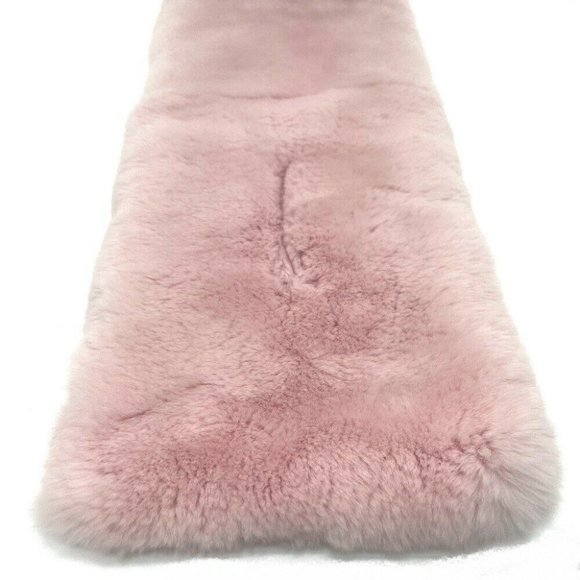 LOUIS VUITTON M70272 LV logo Écharpes Tippet fur Scarf silk / Rex Rabbit pink - Picture 8 of 10